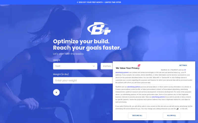 Bodybuilding.com Health+ how-it-works page screenshot