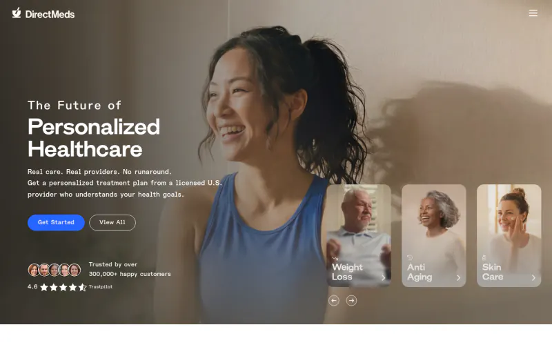 Direct Meds home page screenshot