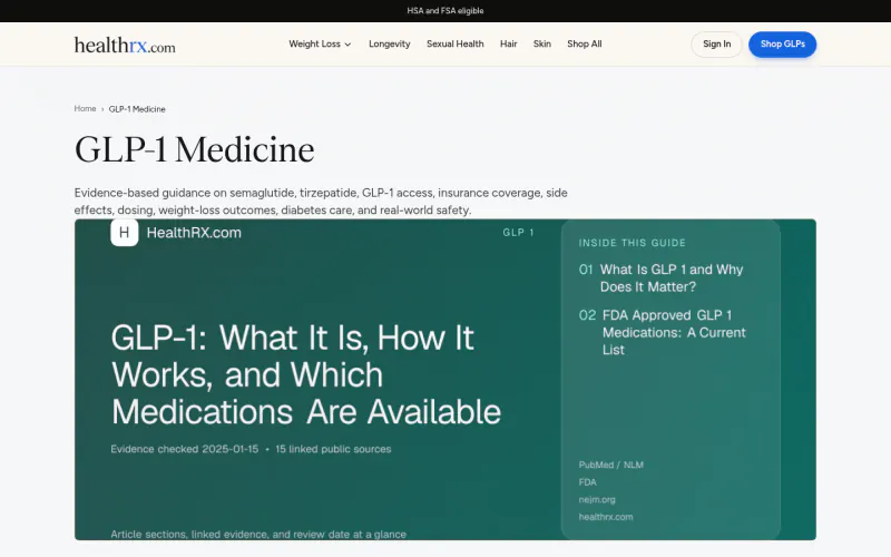 HealthRX website screenshot