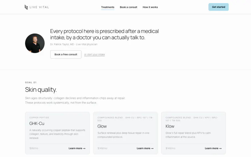 Live Vital website screenshot