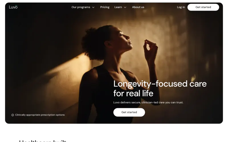 Luvo Health homepage