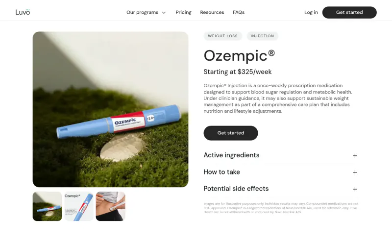 Luvo Health website screenshot