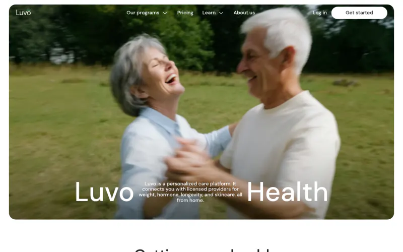 Luvo Health website screenshot