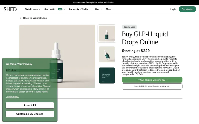 ShedRx website screenshot