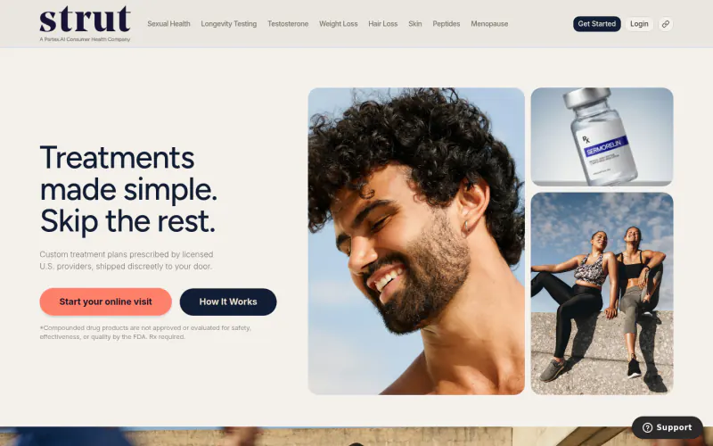 Strut Health homepage