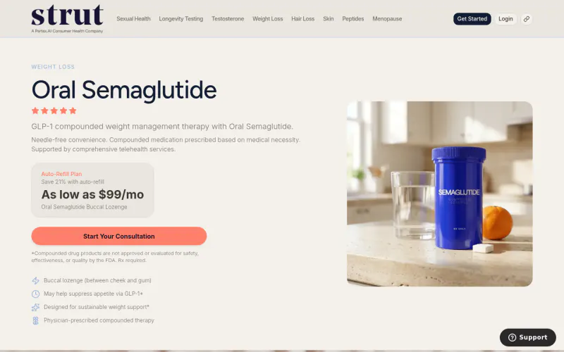 Strut Health website screenshot
