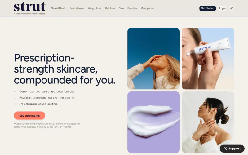 Strut Health website screenshot