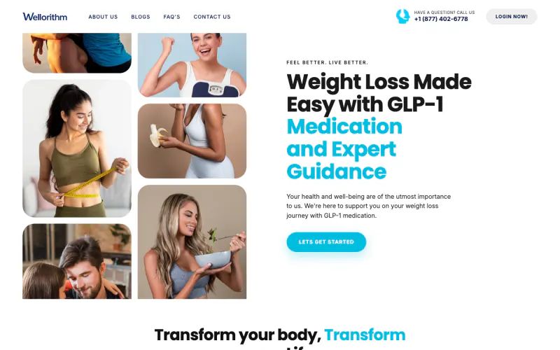 Wellorithm home page screenshot